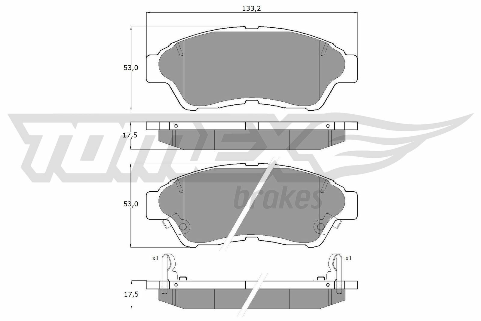 Sada brzdových destiček, kotoučová brzda TOMEX Brakes